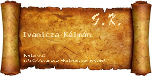 Ivanicza Kálmán névjegykártya