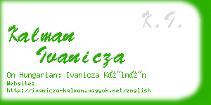 kalman ivanicza business card